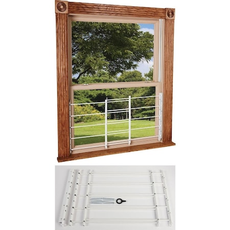 Knape & Vogt John Sterling Corp Hinged White Enamel 5-Bar Child Safety & Window Security Guard 1135